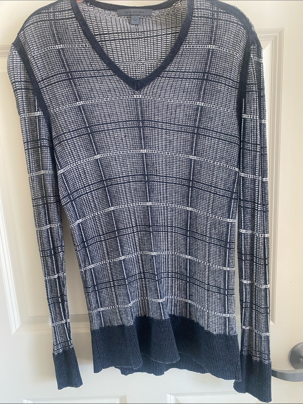 John Varvatos Grey Linen & Silk Sweater